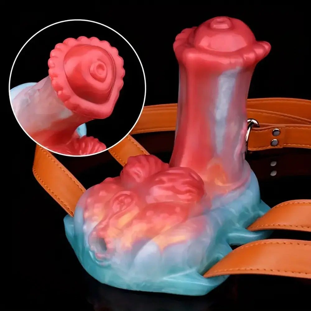Textured alien-creature fantasy dildo with suction cup base, photo 12