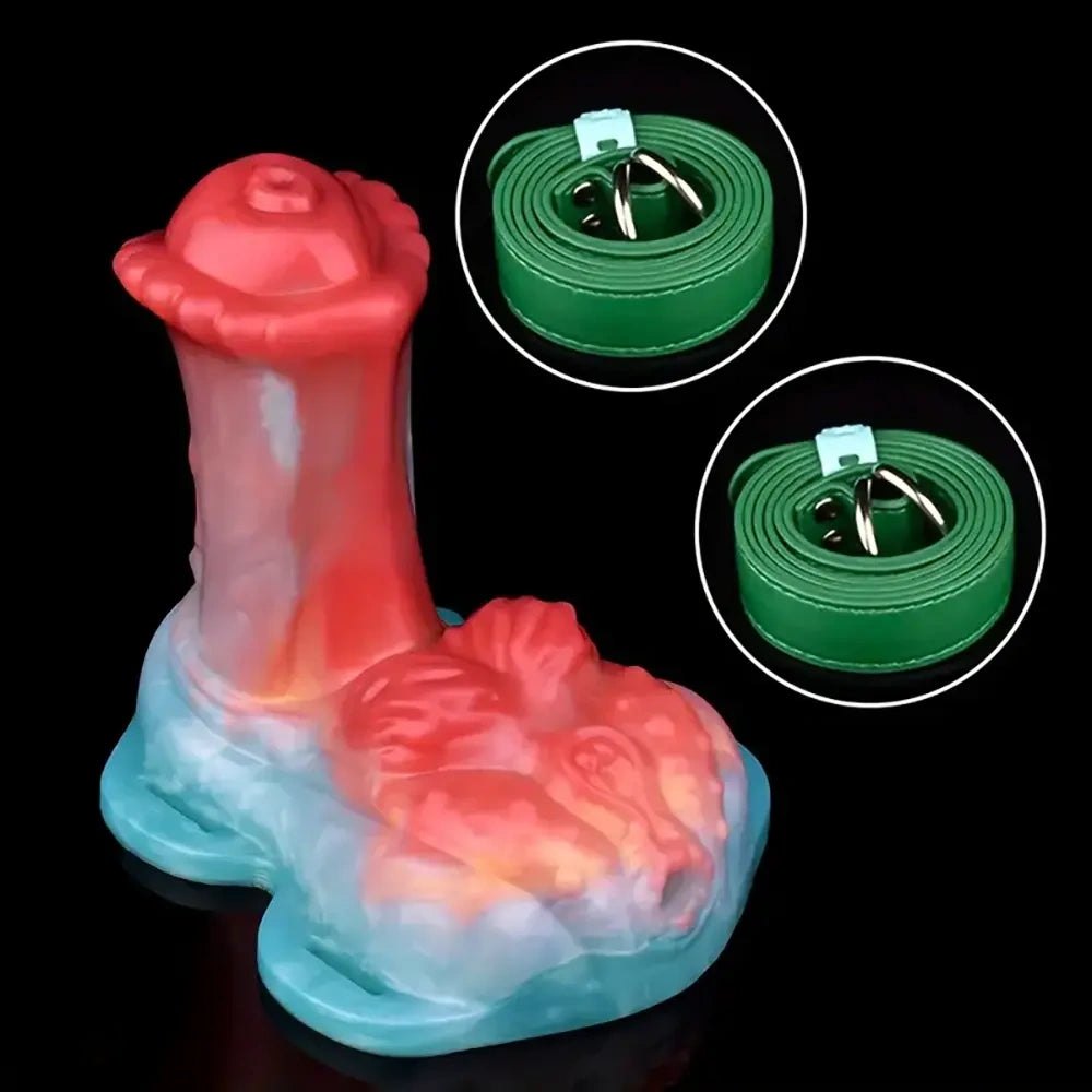 Textured alien-creature fantasy dildo with suction cup base, photo 14