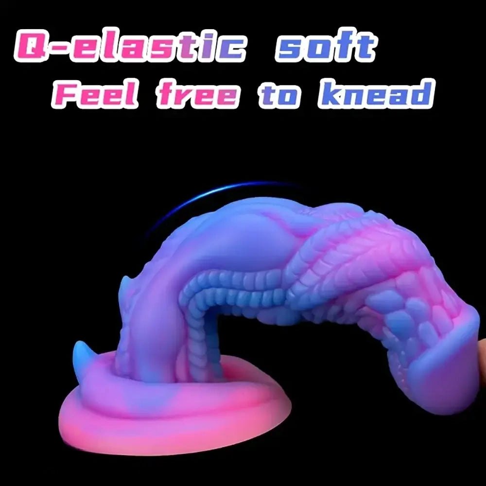 Purple alien dragon silicone fantasy dildo, photo 3