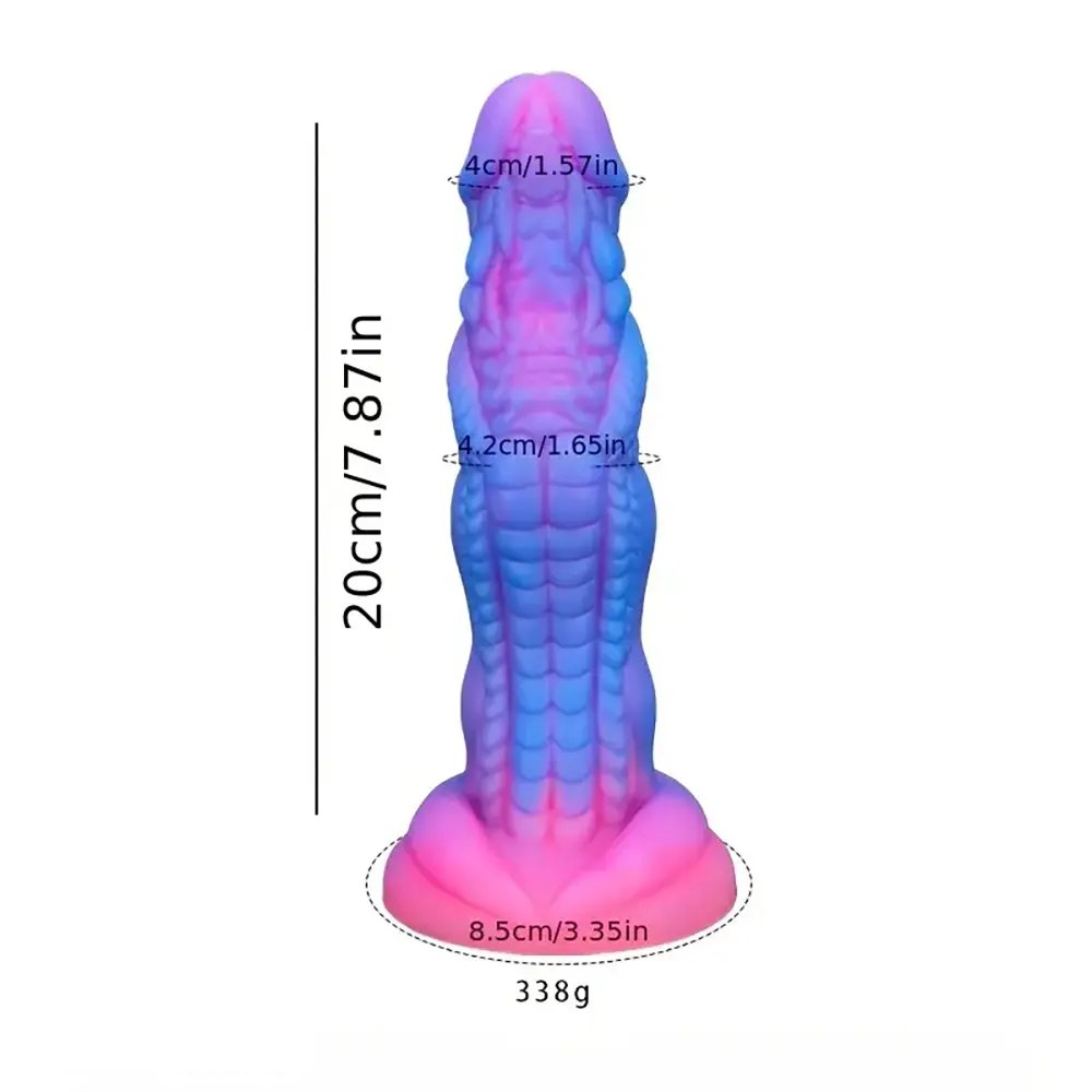 Purple alien dragon silicone fantasy dildo, photo 5