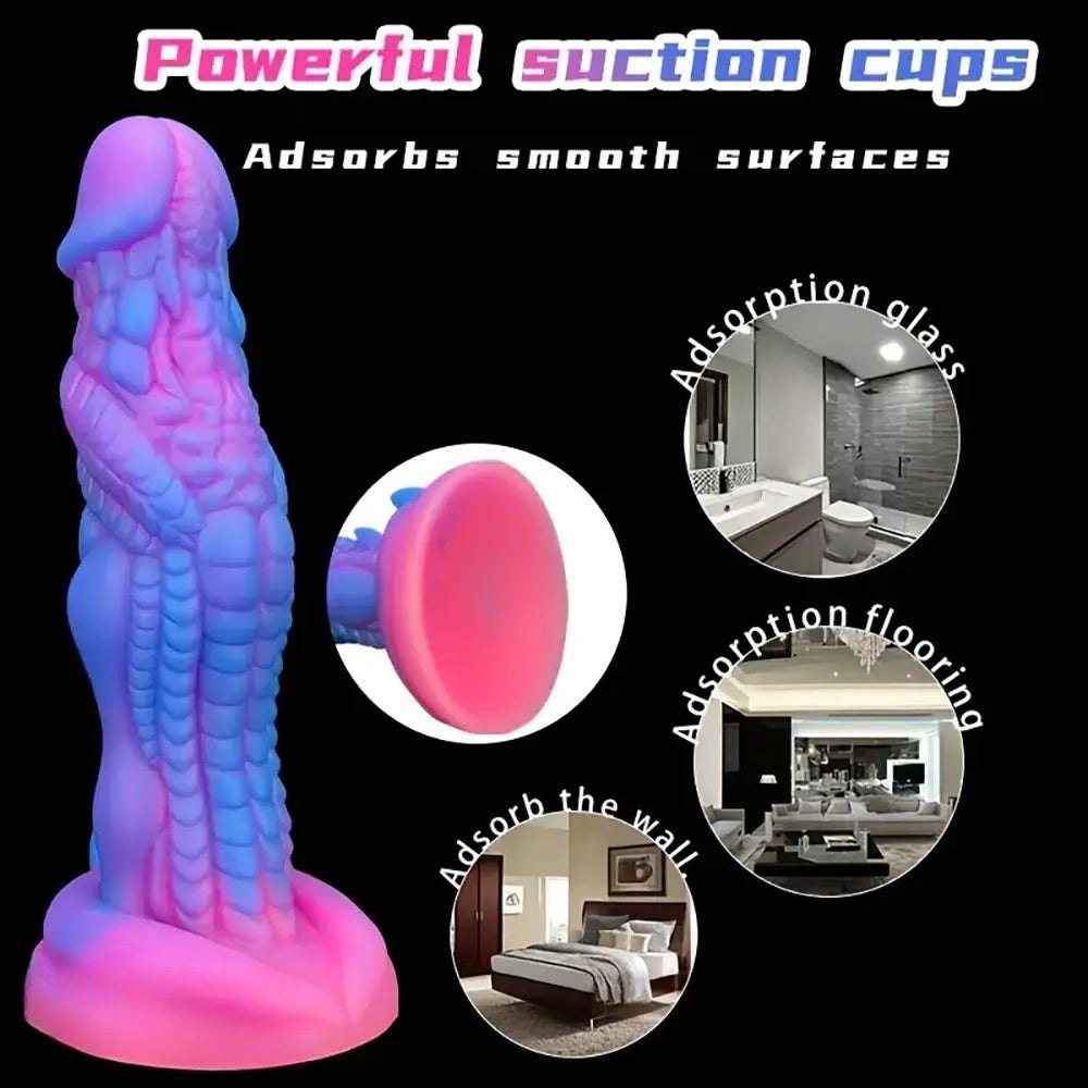 Purple alien dragon silicone fantasy dildo, photo 6
