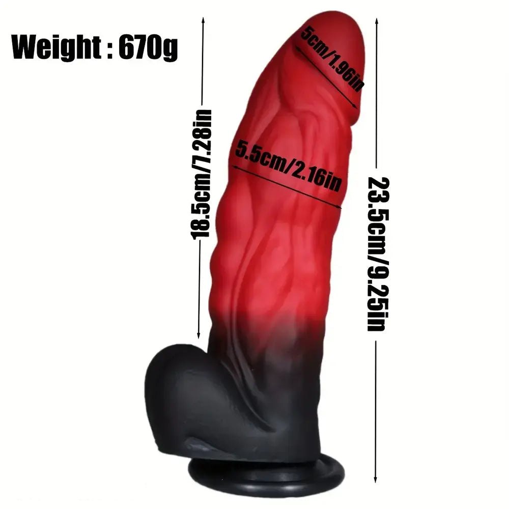 Red textured nodule silicone anal dildo