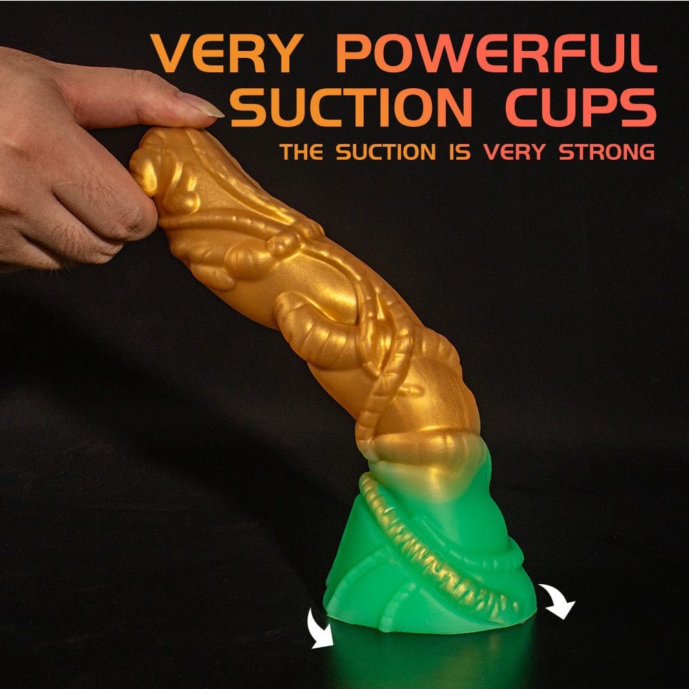 Gold and green alien fantasy dildo, photo 3