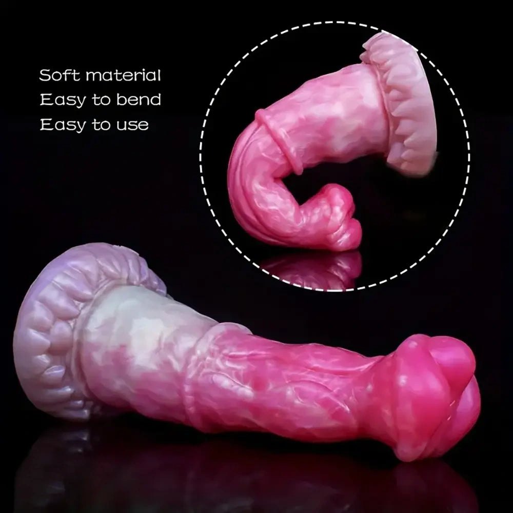 Colorful alien texture suction cup dildo, photo 4