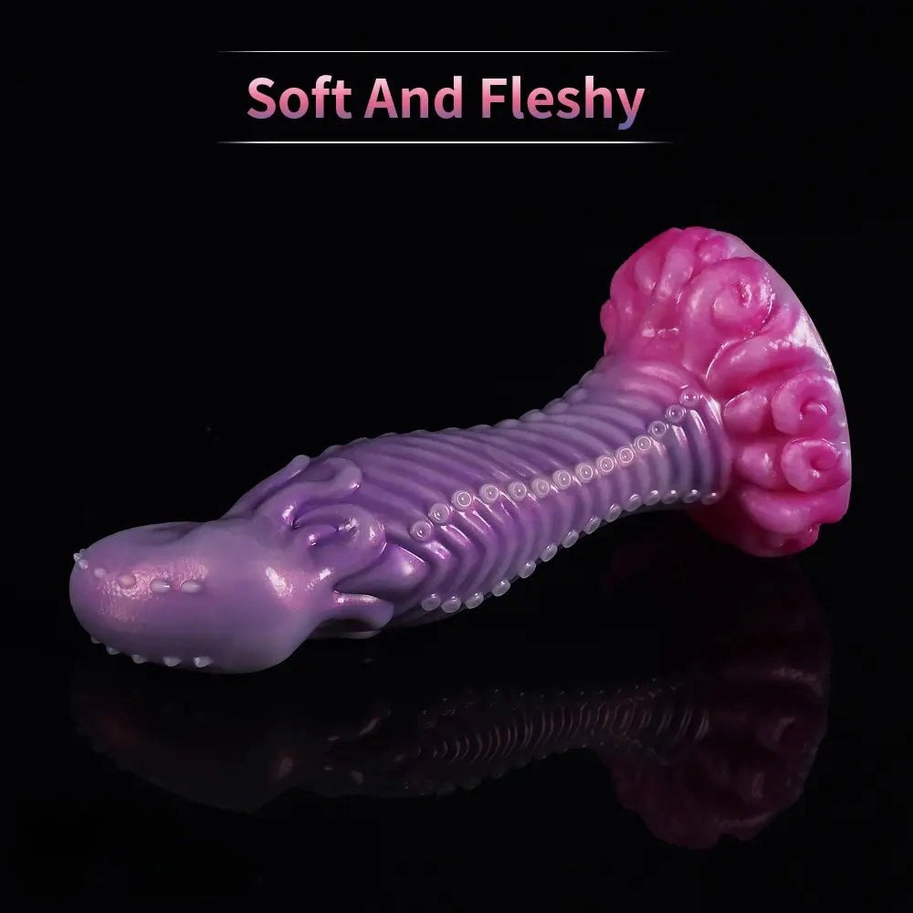 Purple alien tentacle fantasy silicone dildo, photo 12