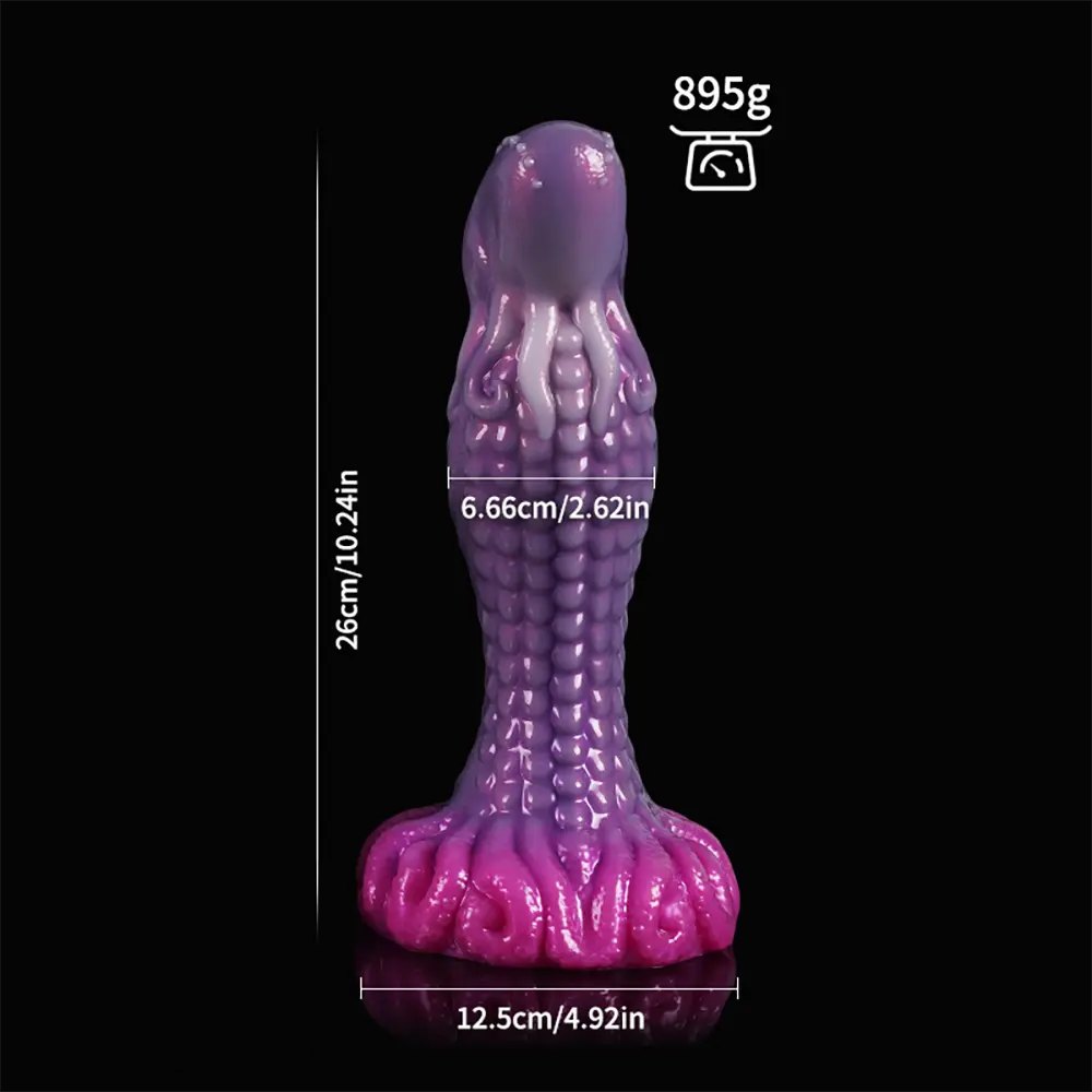 Purple alien tentacle fantasy silicone dildo, photo 17