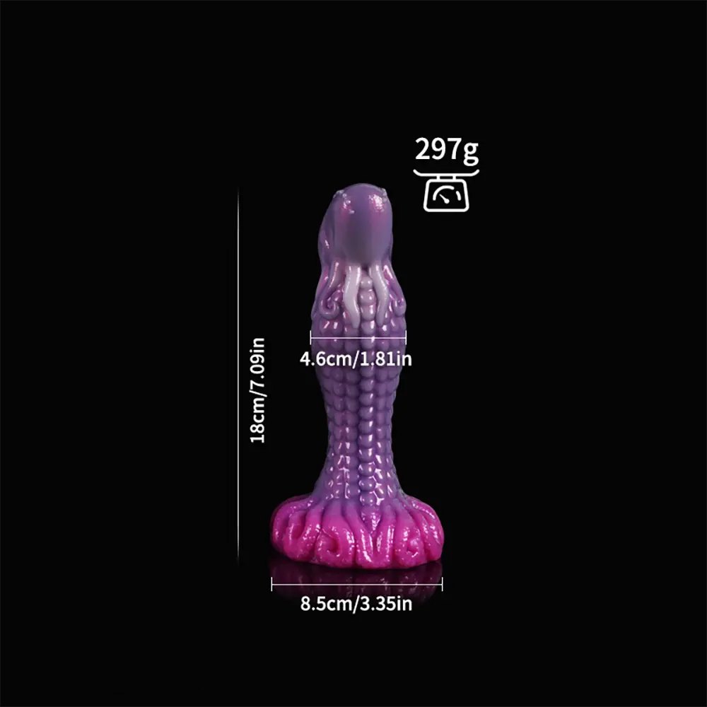 Purple alien tentacle fantasy silicone dildo, photo 18