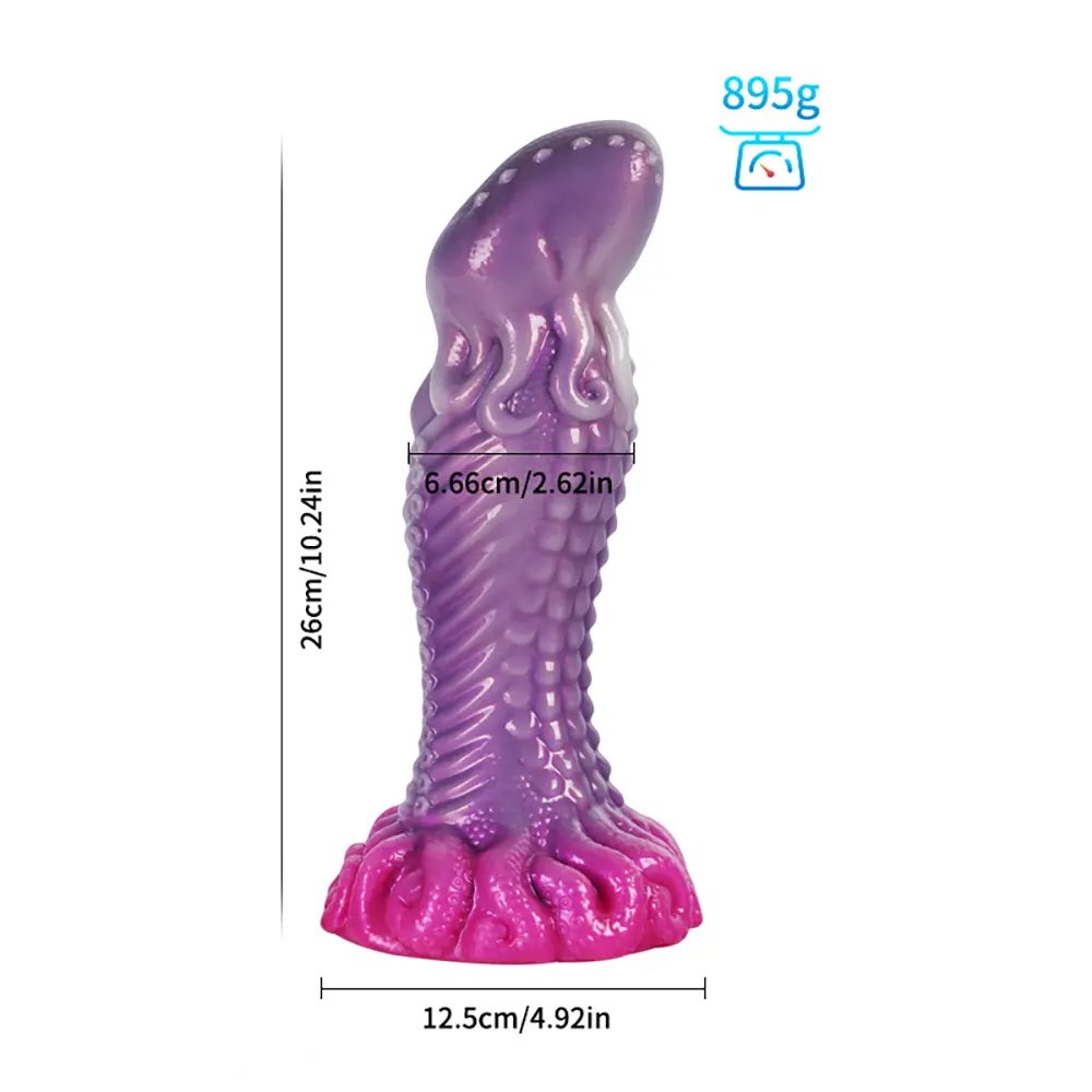 Purple alien tentacle fantasy silicone dildo, photo 2