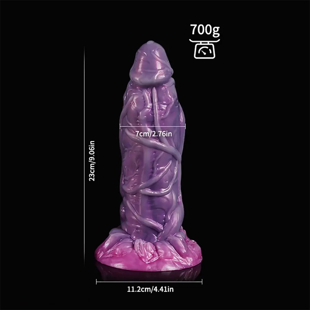 Purple alien tentacle fantasy silicone dildo, photo 20