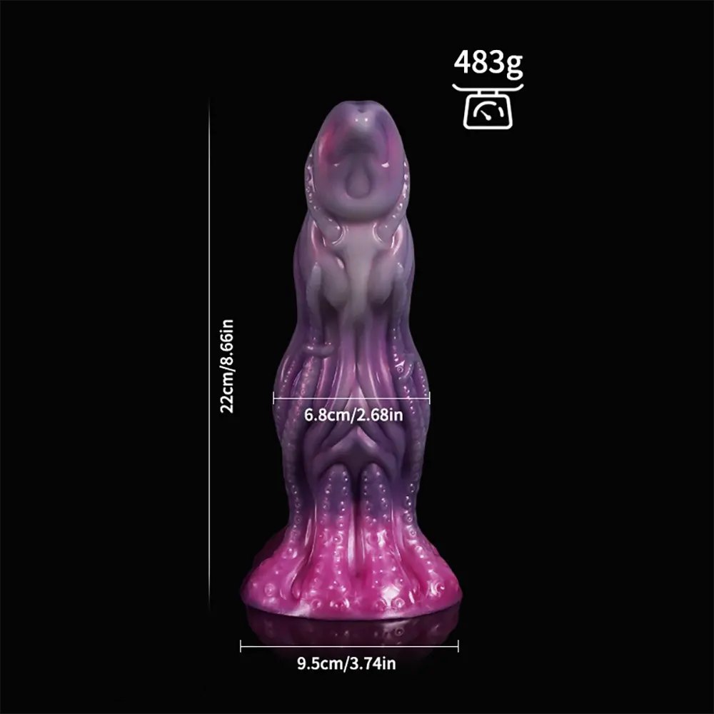 Purple alien tentacle fantasy silicone dildo, photo 22