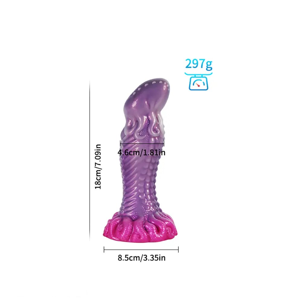 Purple alien tentacle fantasy silicone dildo, photo 3