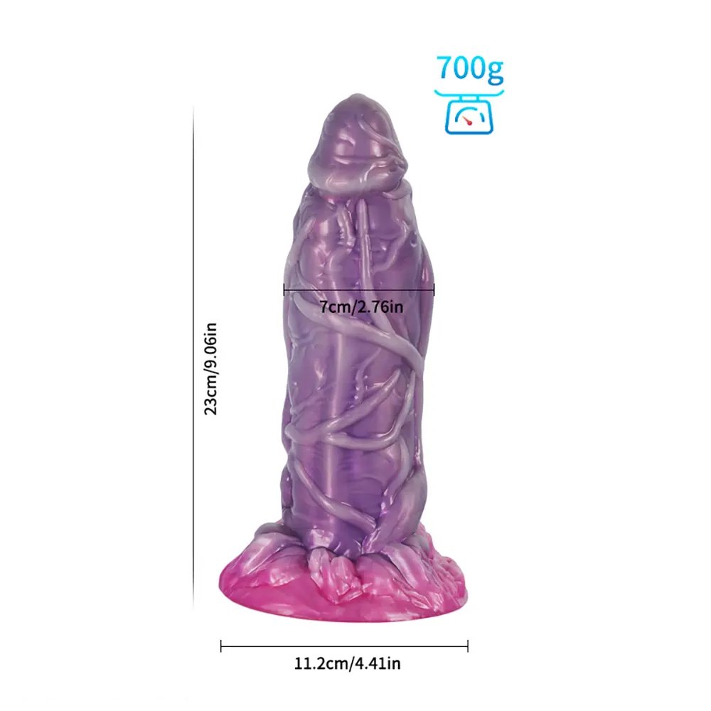 Purple alien tentacle fantasy silicone dildo, photo 6