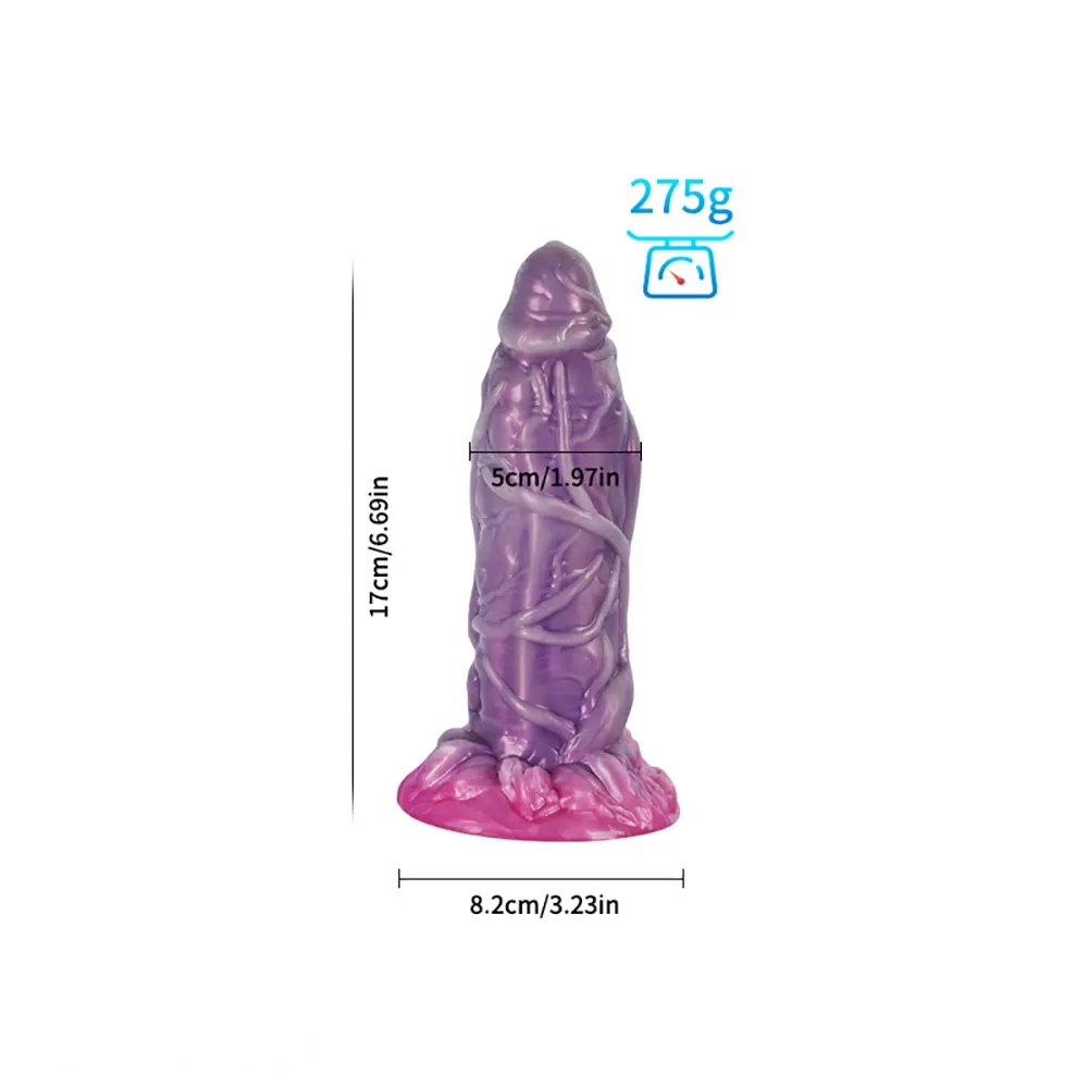 Purple alien tentacle fantasy silicone dildo, photo 7