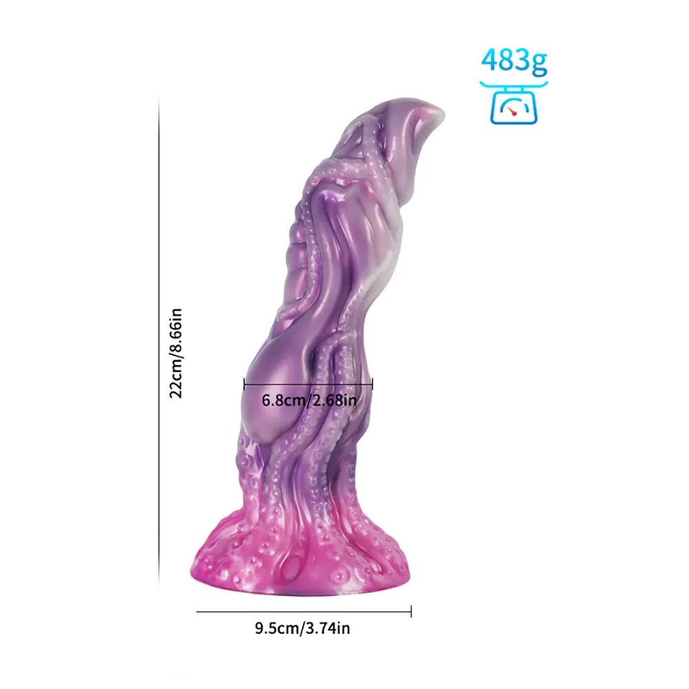 Purple alien tentacle fantasy silicone dildo, photo 8