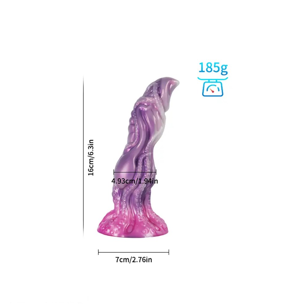 Purple alien tentacle fantasy silicone dildo, photo 9