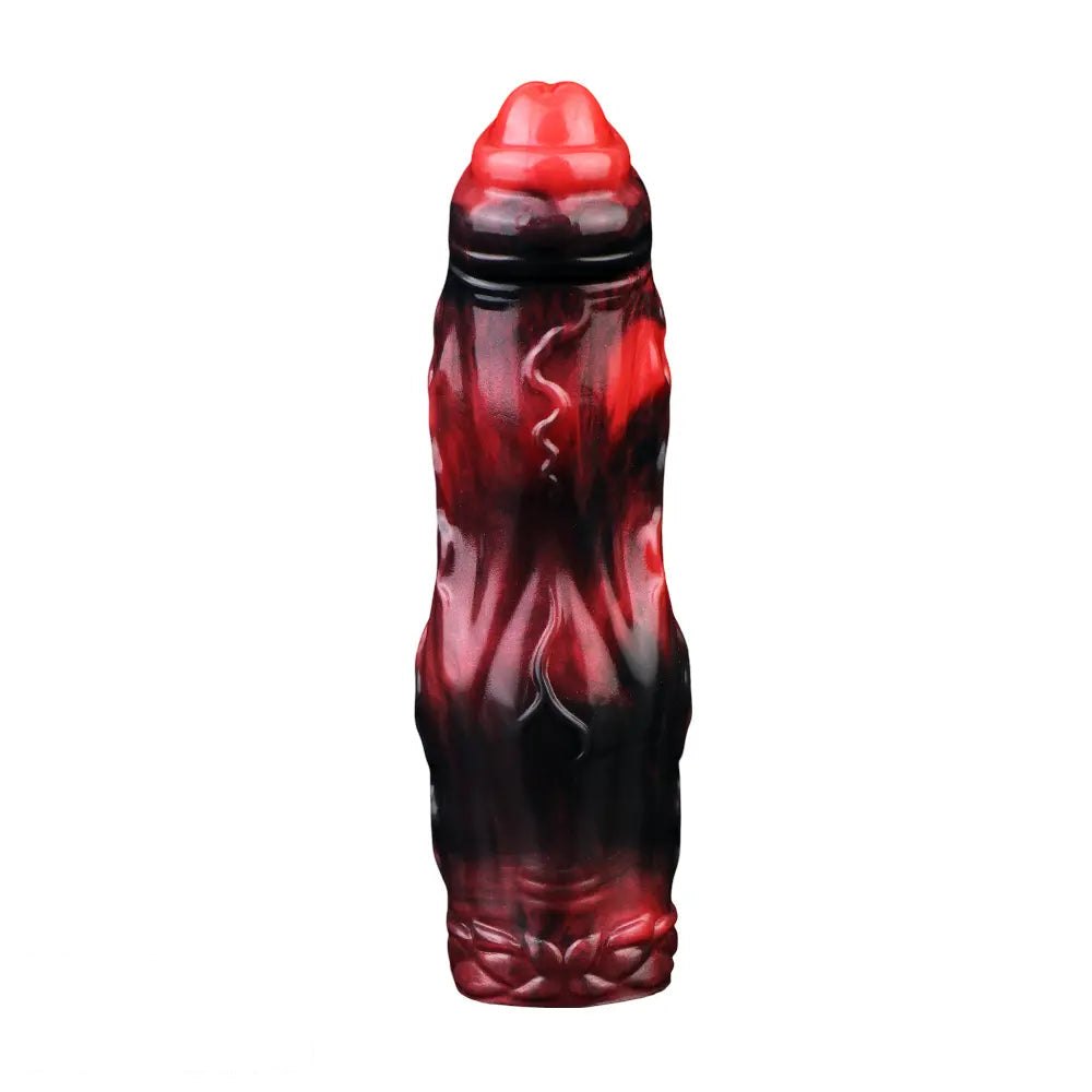 Red and black marbled alien tentacle dildo, photo 3
