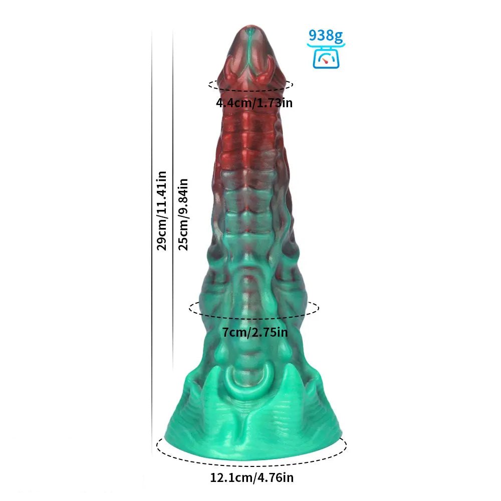 Red and teal alien tentacle dildo, photo 11