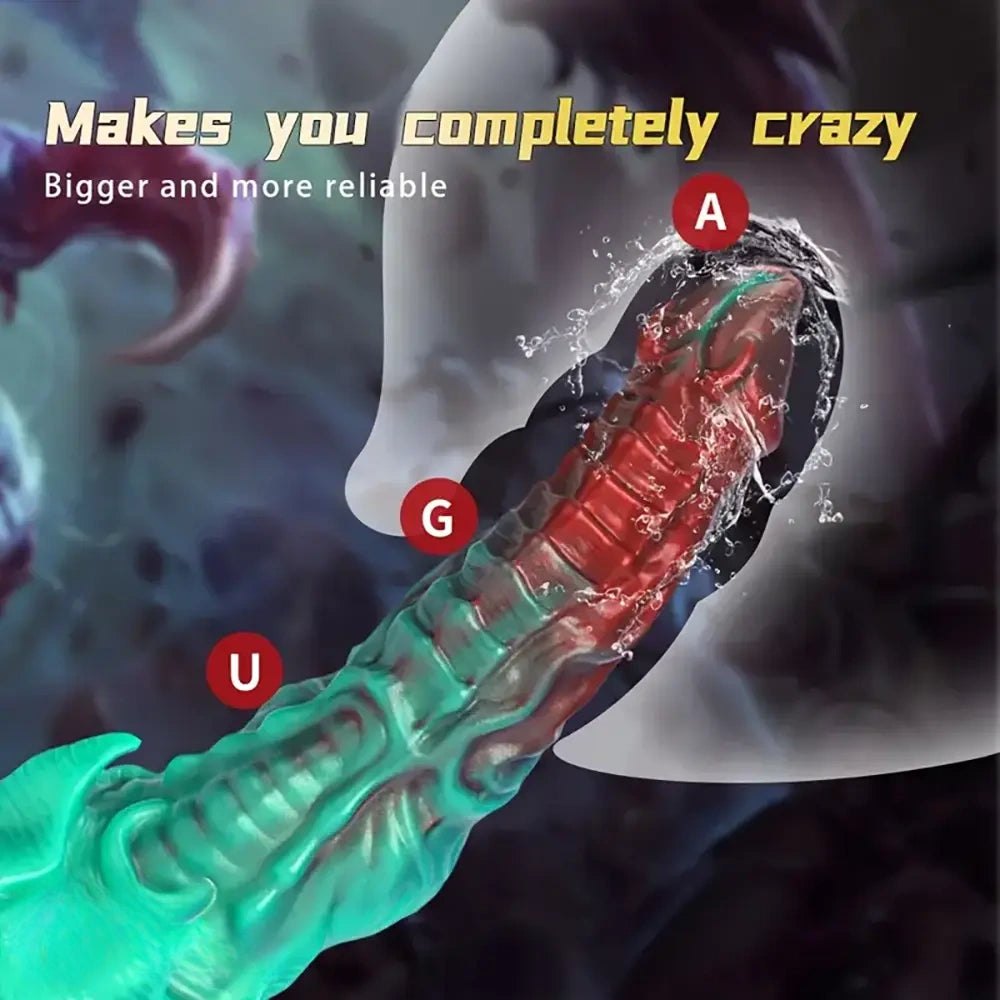 Red and teal alien tentacle dildo, photo 3