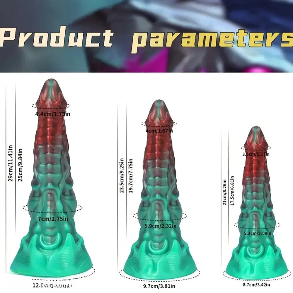 Red and teal alien tentacle dildo, photo 7