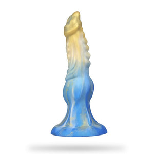 Blue and gold alien tentacle suction cup dildo, photo 1