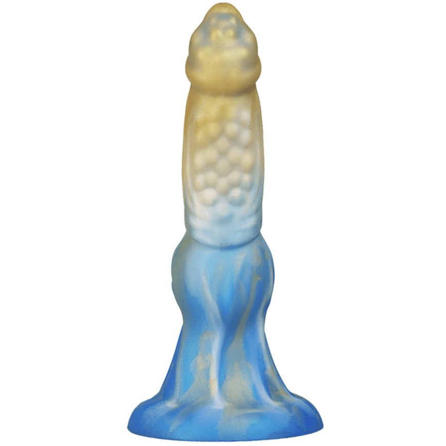 Blue and gold alien tentacle suction cup dildo, photo 2
