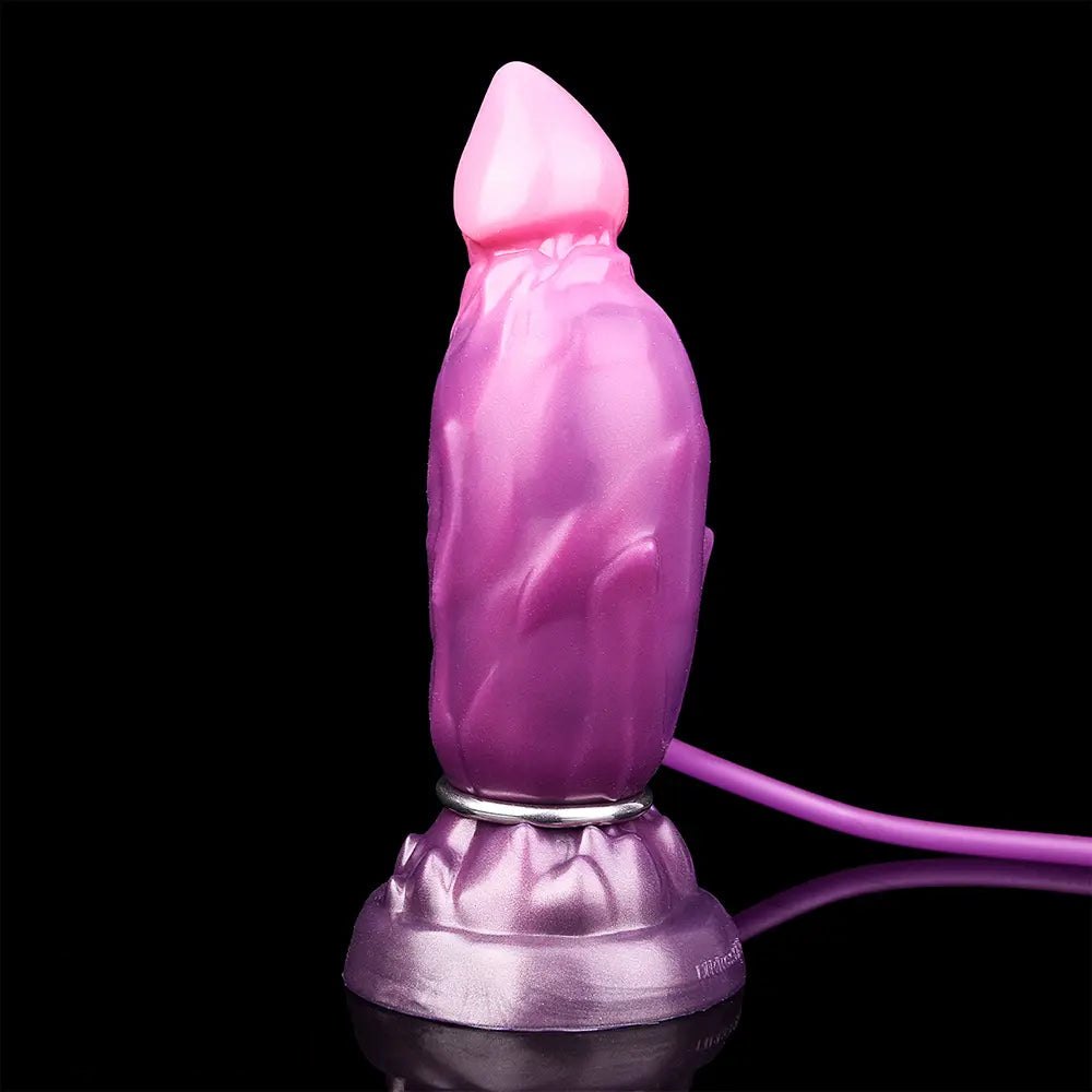 Textured silicone fantasy dildo with inflation bulb, photo 8