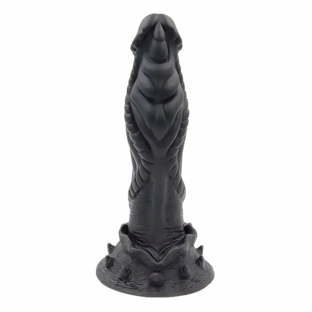 Black alien textured dildo, photo 1