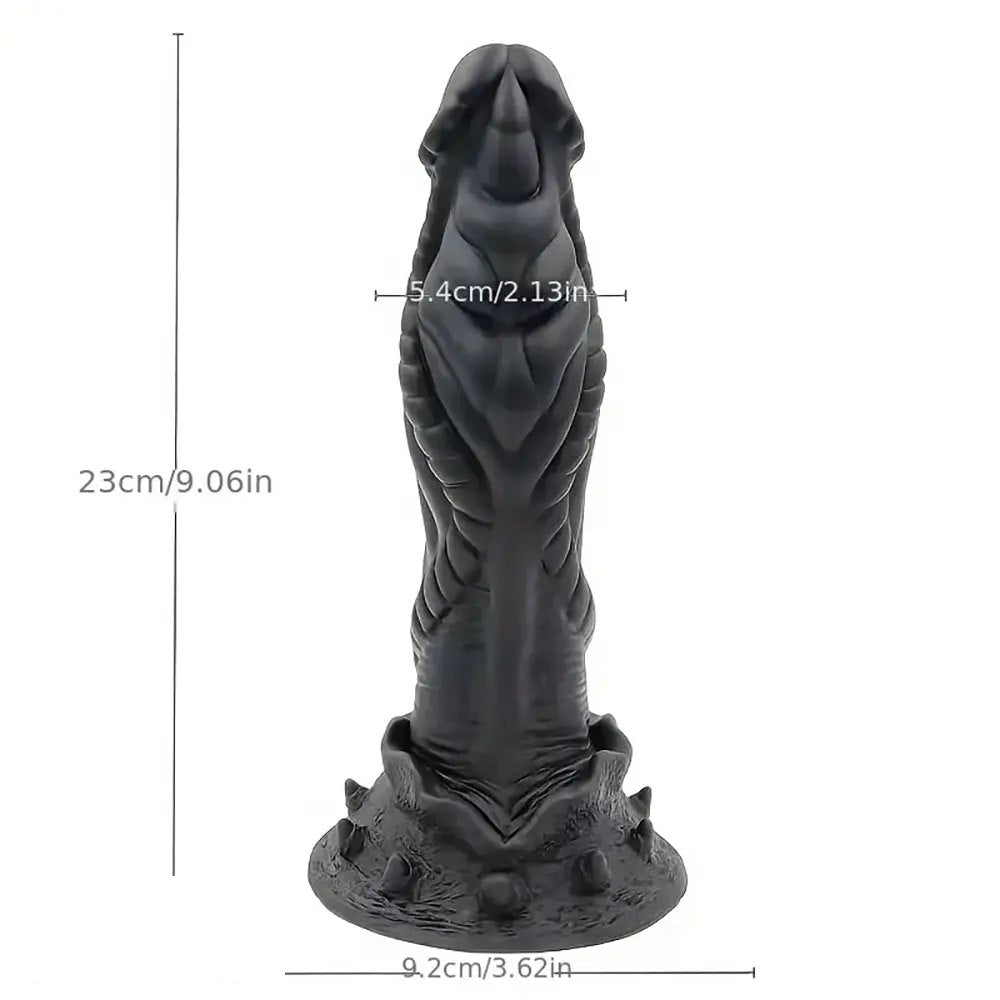 Black alien textured dildo, photo 4