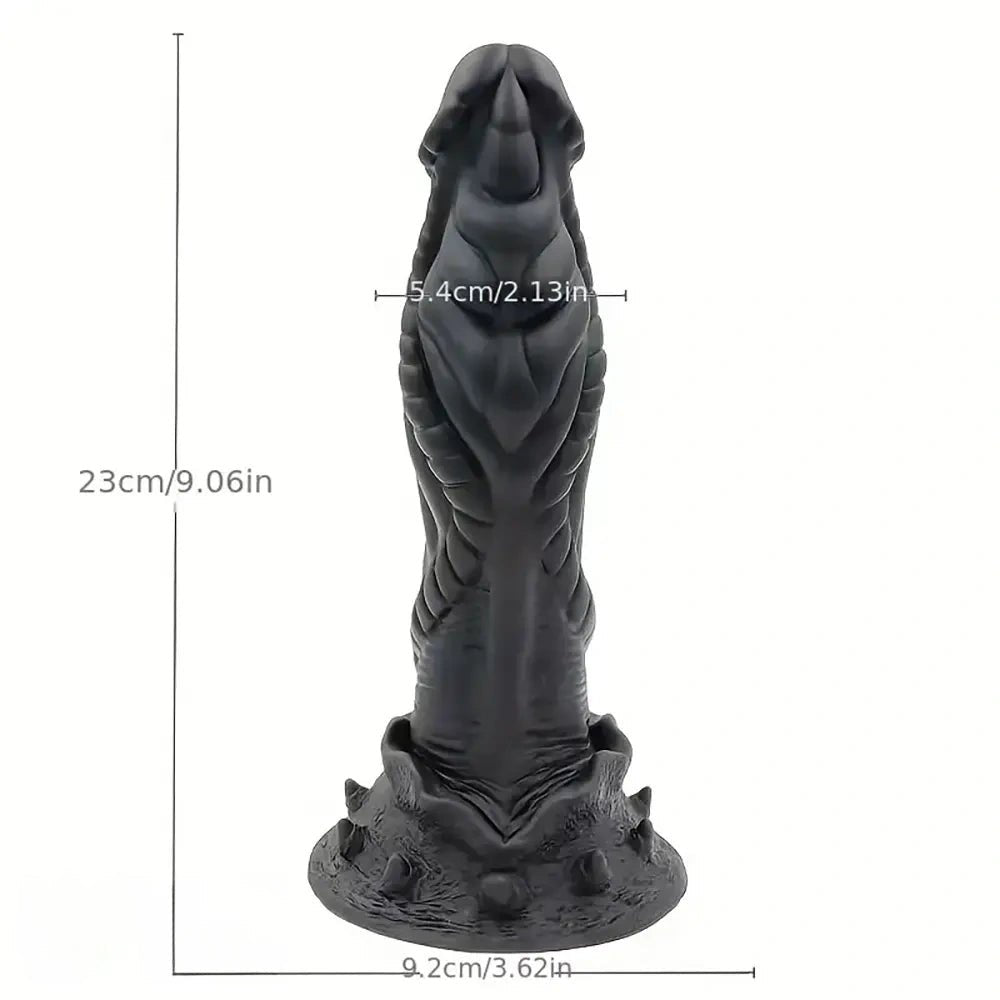 Black alien textured dildo, photo 7