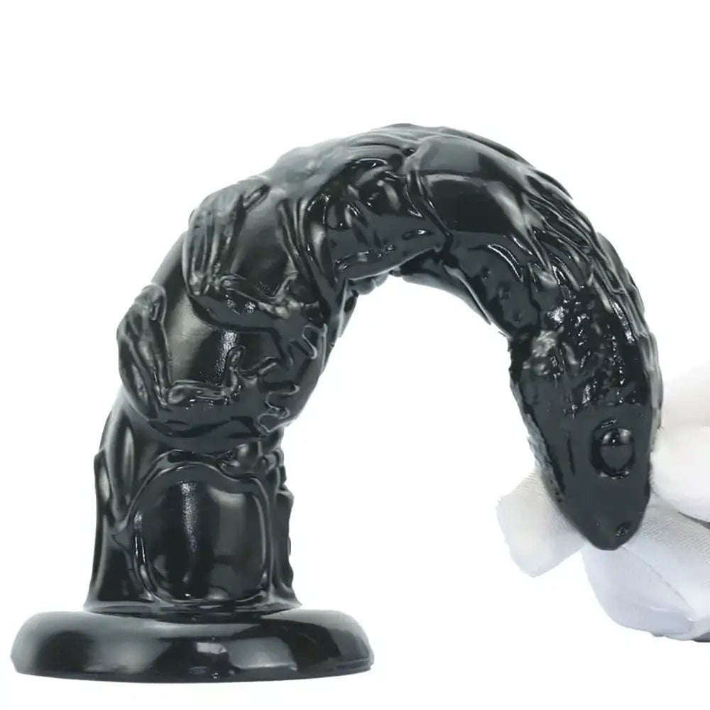 Black alien textured fantasy dildo, photo 12
