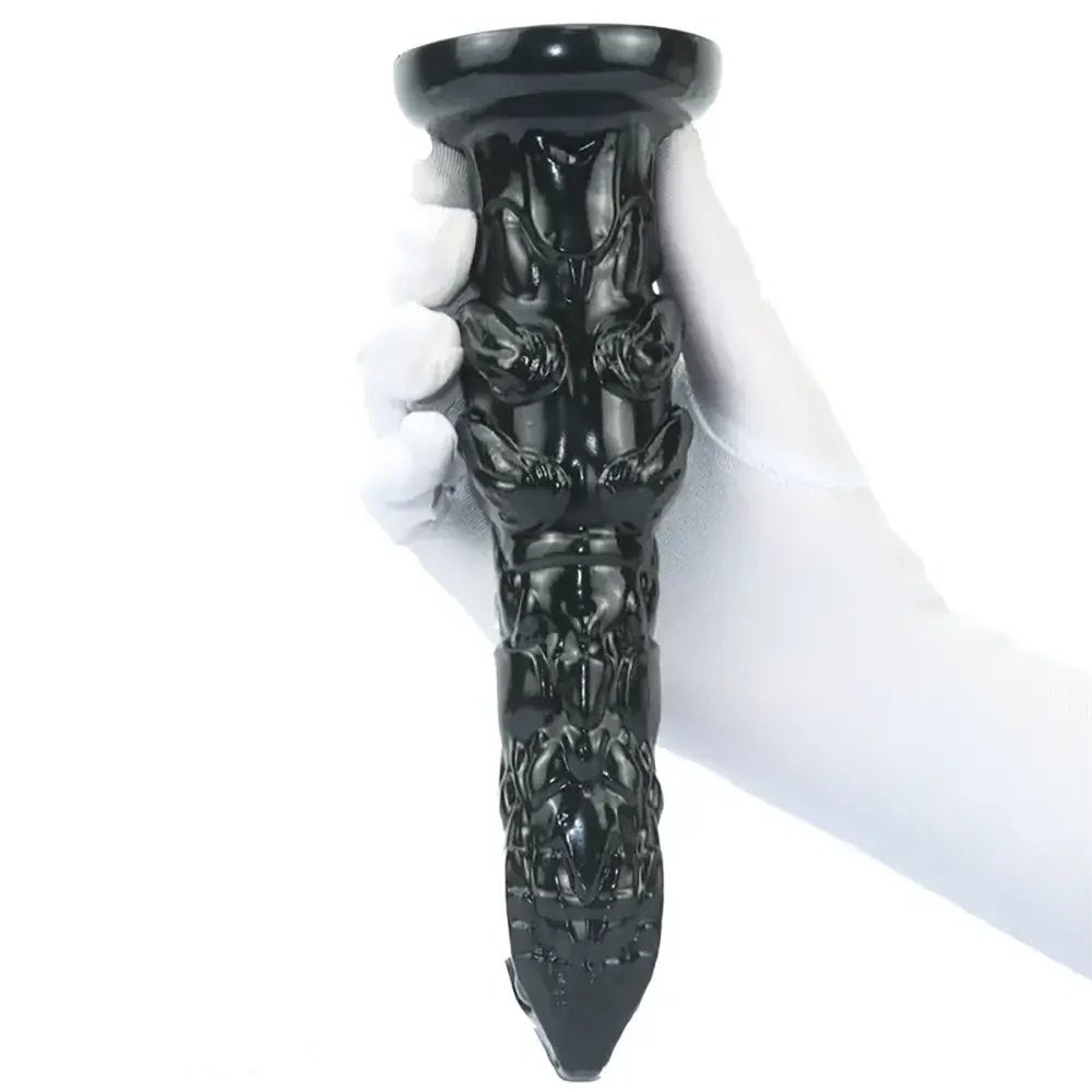 Black alien textured fantasy dildo, photo 14