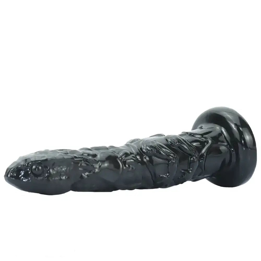 Black alien textured fantasy dildo, photo 4