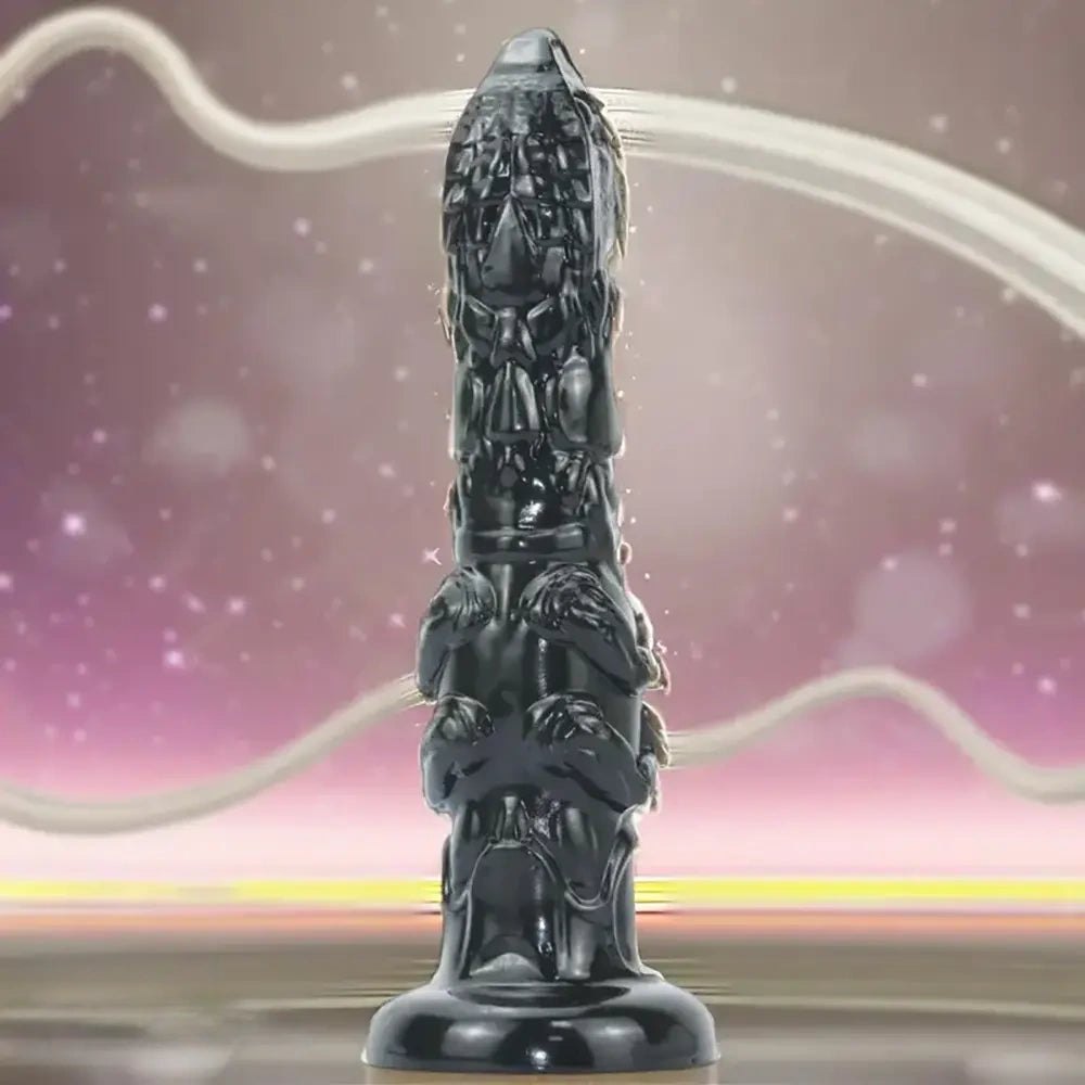 Black alien textured fantasy dildo, photo 5