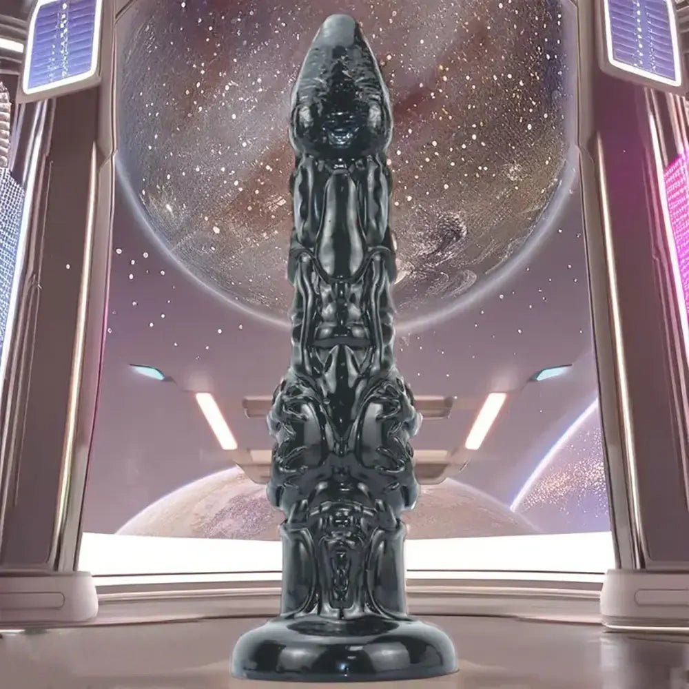Black alien textured fantasy dildo, photo 6