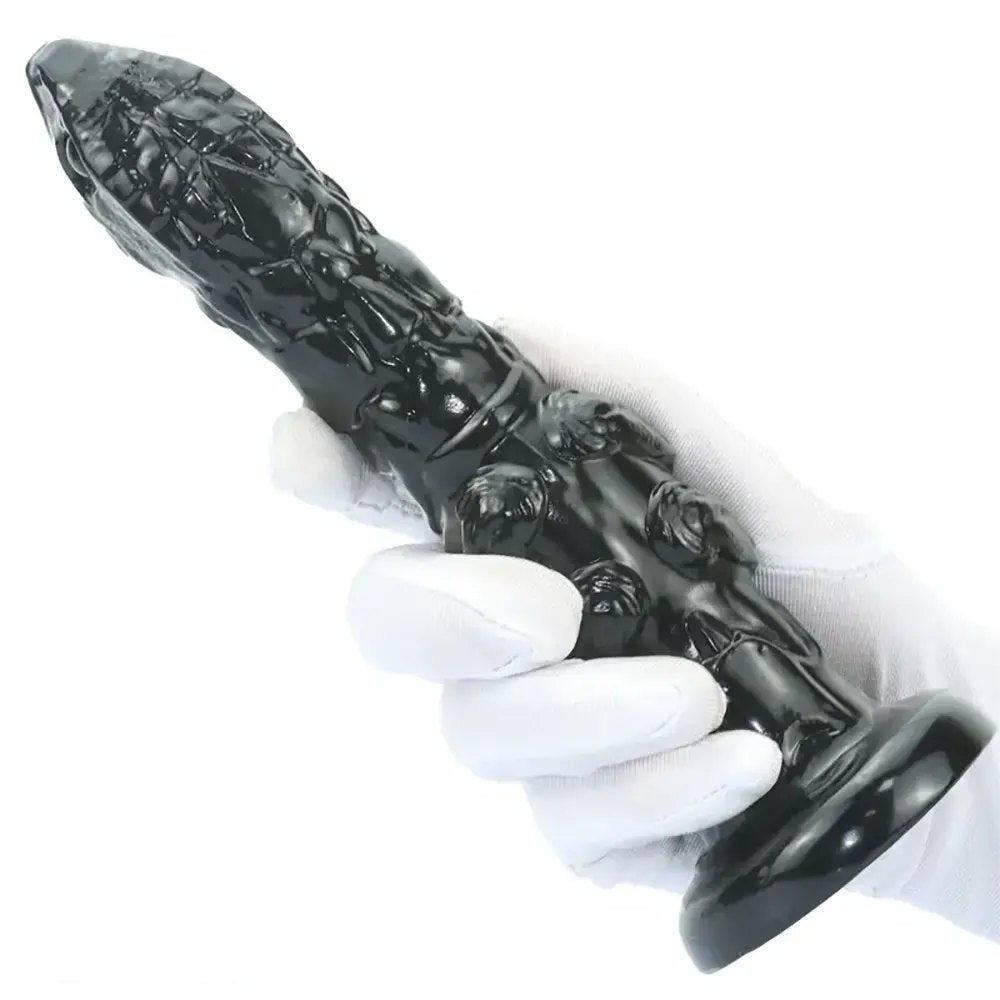 Black alien textured fantasy dildo, photo 8