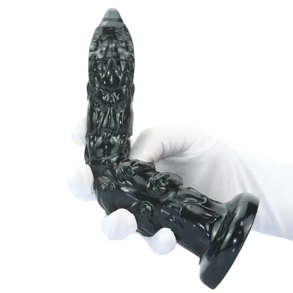 Black alien textured fantasy dildo, photo 9
