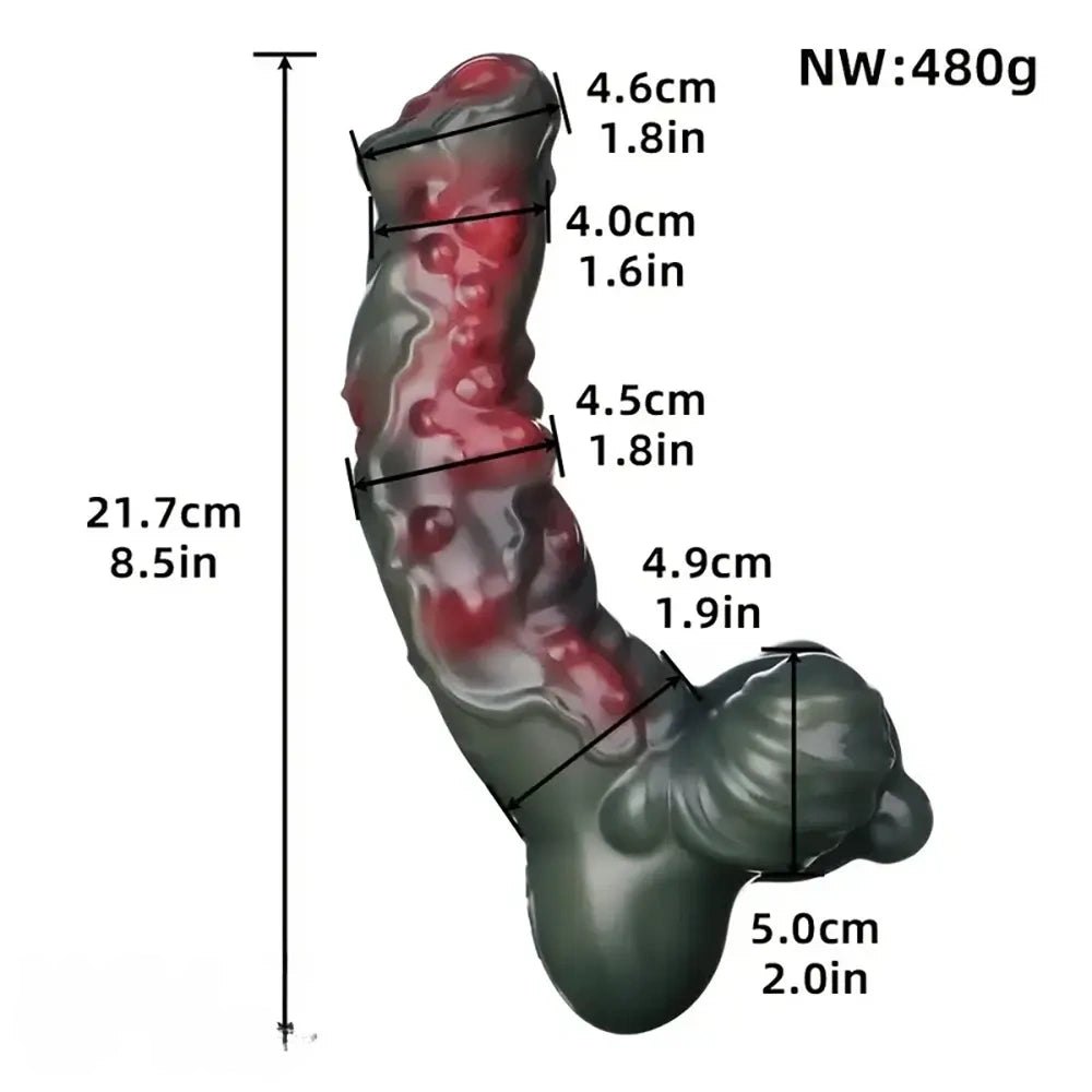 Alien fantasy textured silicone dildo, photo 3