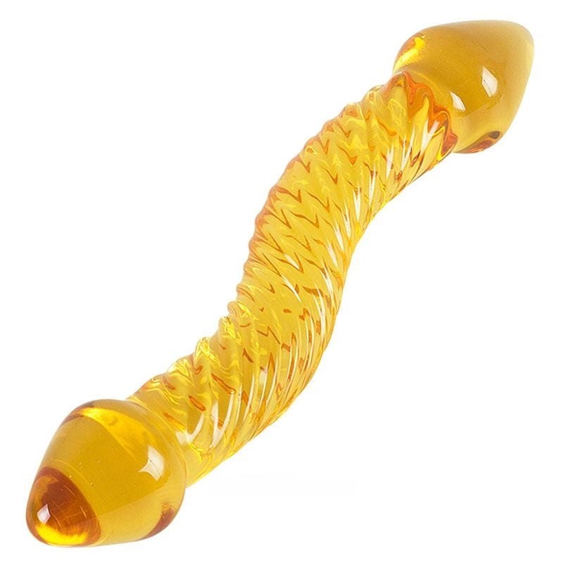 Amber glass double ended dildo, photo 1