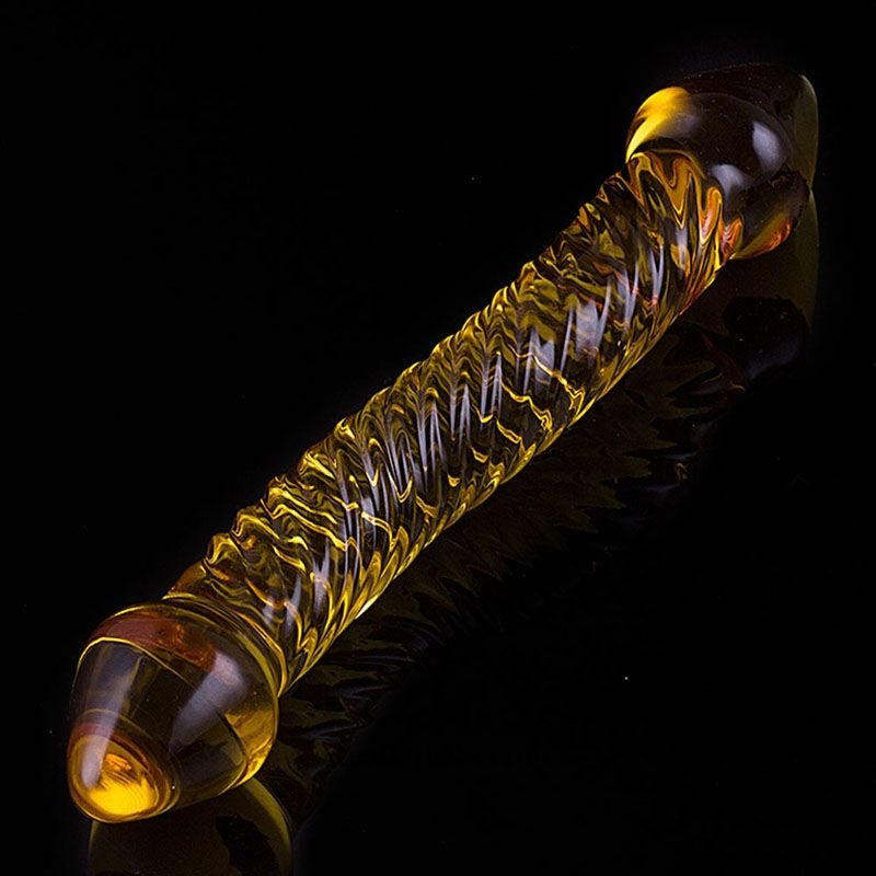 Amber glass double ended dildo, photo 2