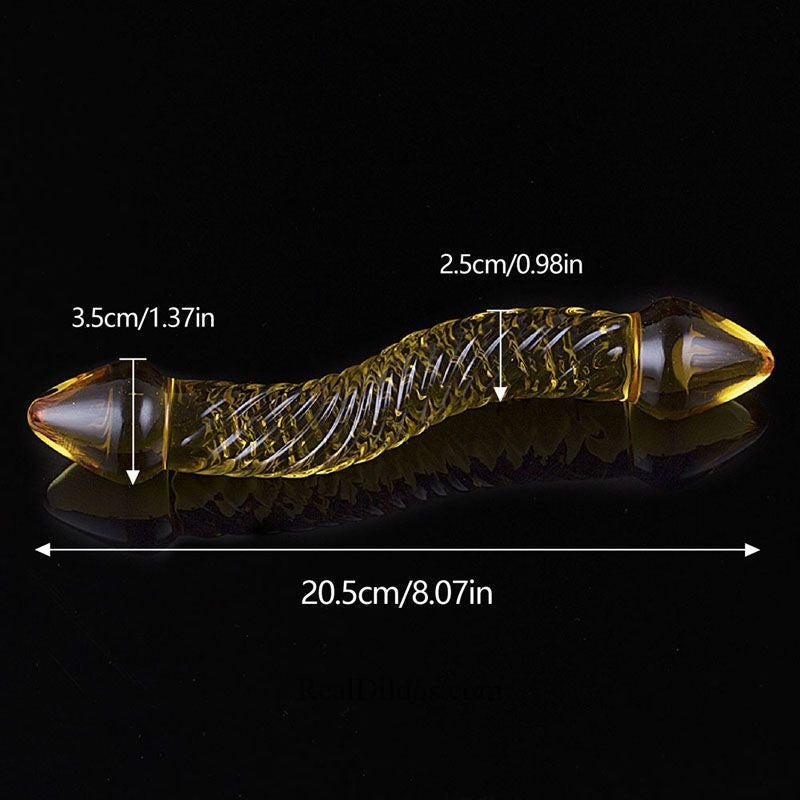 Amber glass double ended dildo, photo 4