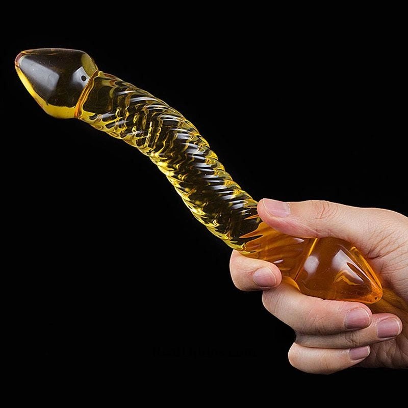 Amber glass double ended dildo, photo 5