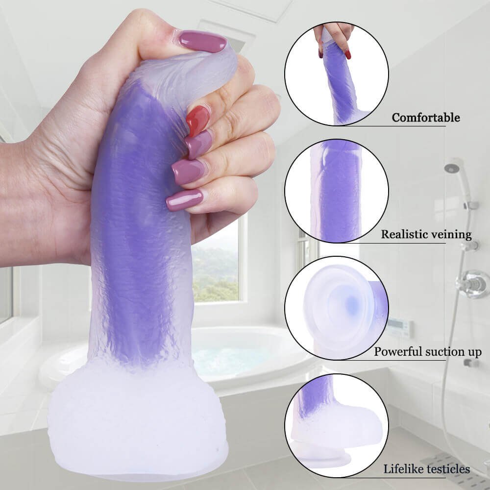 Amethyst jelly suction cup dildo, photo 9