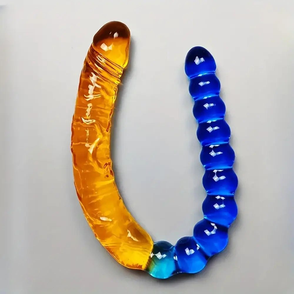 #2 double-ended beaded pvc dildo