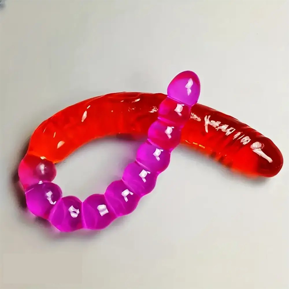 Double-ended beaded pvc dildo, photo 1