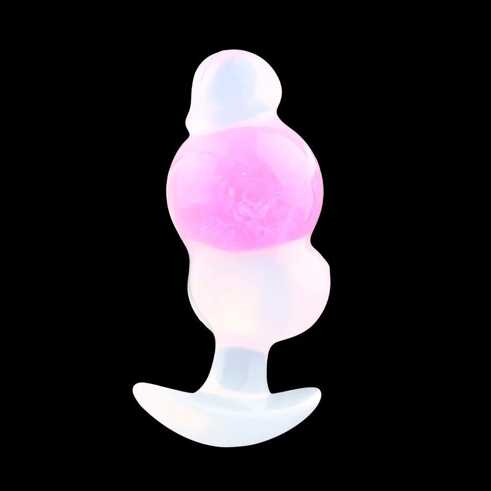 Pink anchor base glitter ball butt plug