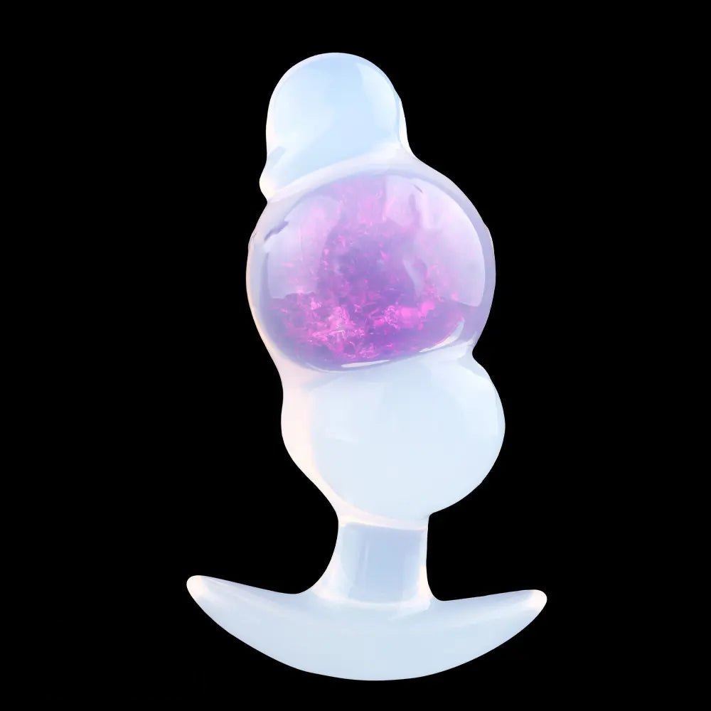 Purple anchor base glitter ball butt plug