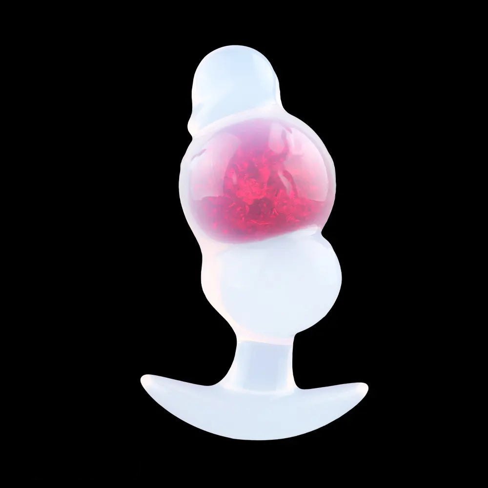 Red anchor base glitter ball butt plug