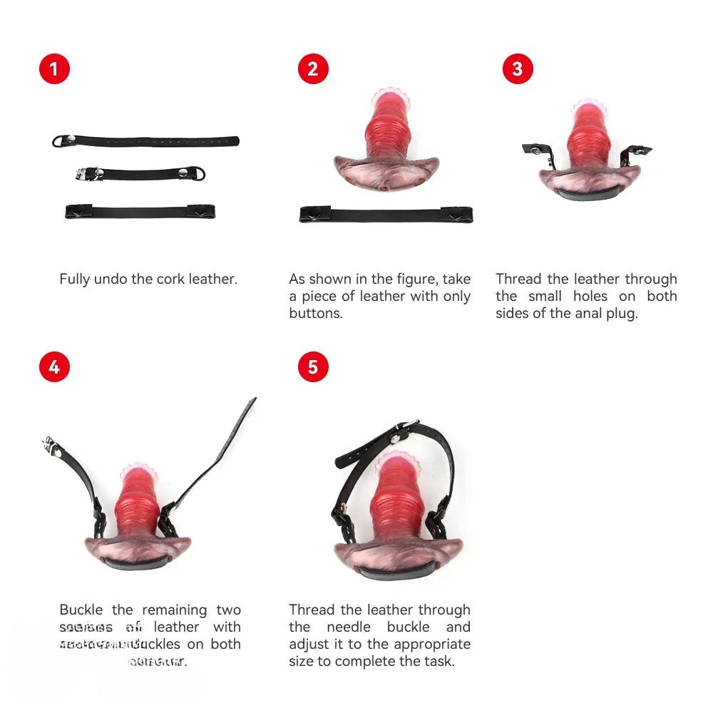 Red silicone anchor base butt plug, photo 11