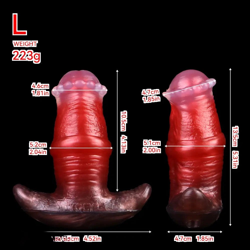 Red silicone anchor base butt plug, photo 20