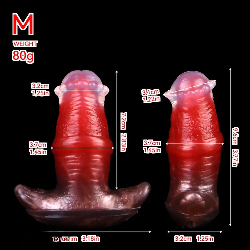 Red silicone anchor base butt plug, photo 21